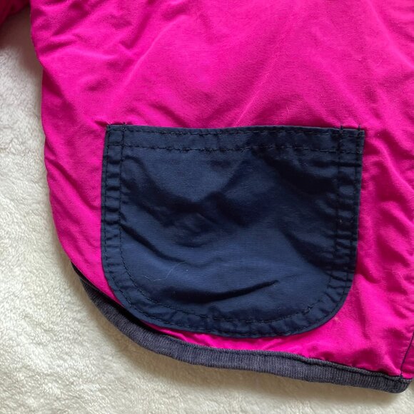 Please Mum Fleece-Lined Hooded Jacket 12-18M | Pink & Navy Windbreaker VGUC - Picture 6 of 16